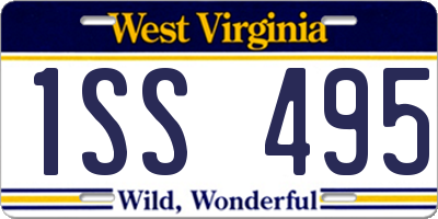 WV license plate 1SS495
