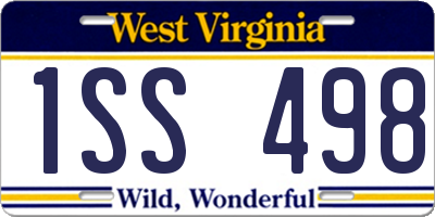 WV license plate 1SS498