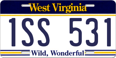 WV license plate 1SS531