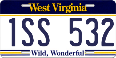 WV license plate 1SS532