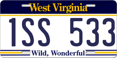 WV license plate 1SS533