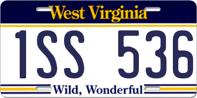 WV license plate 1SS536