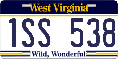 WV license plate 1SS538