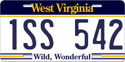 WV license plate 1SS542