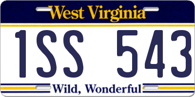 WV license plate 1SS543