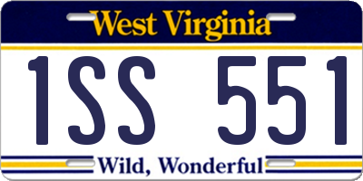 WV license plate 1SS551
