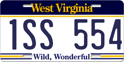 WV license plate 1SS554