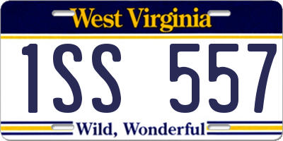 WV license plate 1SS557