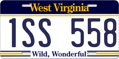 WV license plate 1SS558