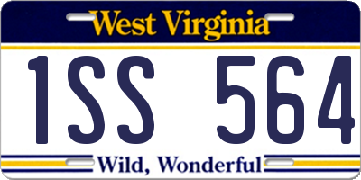 WV license plate 1SS564