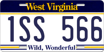 WV license plate 1SS566