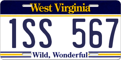 WV license plate 1SS567