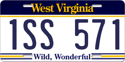 WV license plate 1SS571