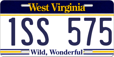 WV license plate 1SS575