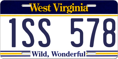 WV license plate 1SS578