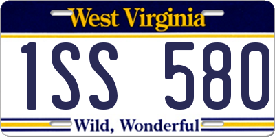 WV license plate 1SS580
