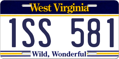WV license plate 1SS581