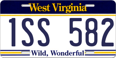 WV license plate 1SS582