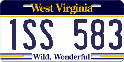WV license plate 1SS583