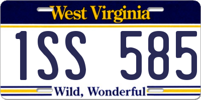 WV license plate 1SS585