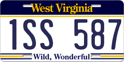 WV license plate 1SS587