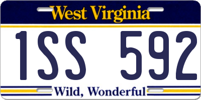 WV license plate 1SS592