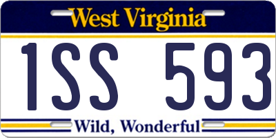 WV license plate 1SS593