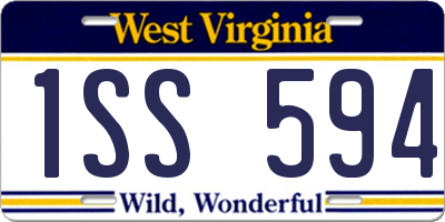 WV license plate 1SS594