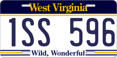 WV license plate 1SS596