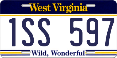 WV license plate 1SS597