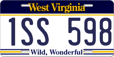 WV license plate 1SS598