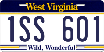WV license plate 1SS601