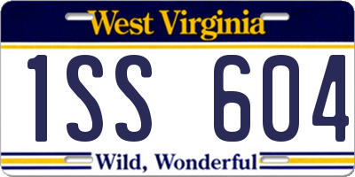 WV license plate 1SS604