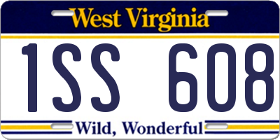 WV license plate 1SS608