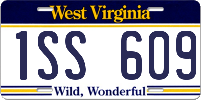 WV license plate 1SS609