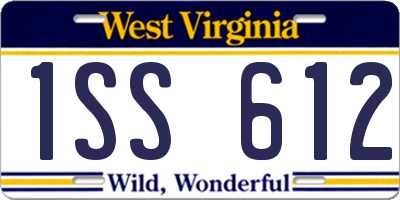 WV license plate 1SS612