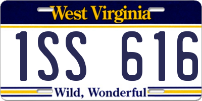 WV license plate 1SS616