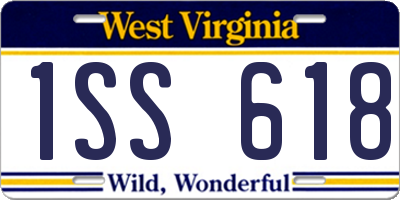 WV license plate 1SS618