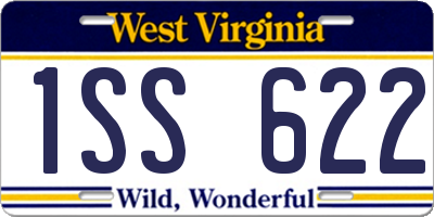 WV license plate 1SS622