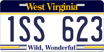 WV license plate 1SS623