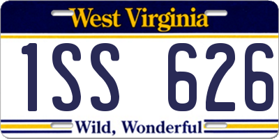 WV license plate 1SS626