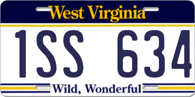 WV license plate 1SS634