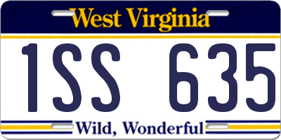 WV license plate 1SS635