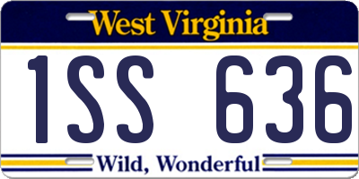WV license plate 1SS636