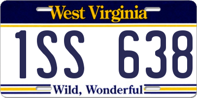 WV license plate 1SS638