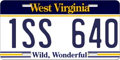 WV license plate 1SS640