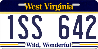 WV license plate 1SS642