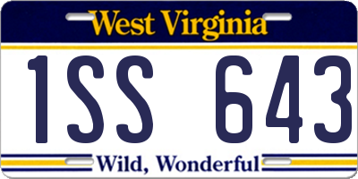 WV license plate 1SS643