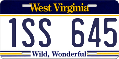 WV license plate 1SS645