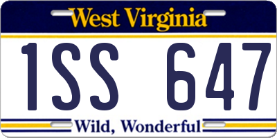 WV license plate 1SS647
